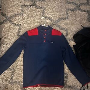 Vineyard Vines Red and Navy Button up